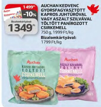 Auchan AUCHAN GYORSFAGYASZTOTT KAPROS JUHTÚRÓVAL stb. 750 g ajánlat