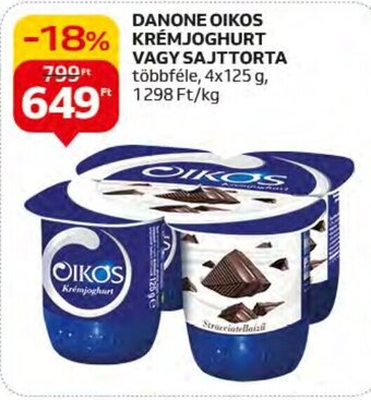Auchan DANONE OIKOS KRÉMJOGHURT stb. 4 x 125 g ajánlat