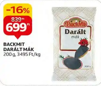 Auchan BACKMIT DARÁLT MÁK 200 g ajánlat
