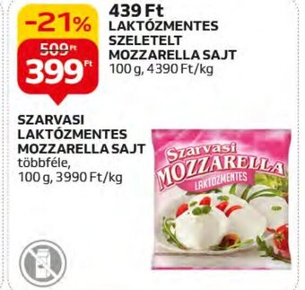 Auchan SZARVASI LAKTÓZMENTES MOZZARELLA SAJT 100 g ajánlat
