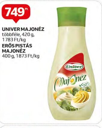 Auchan UNIVER MAJONÉZ stb. 420 / 400 g ajánlat