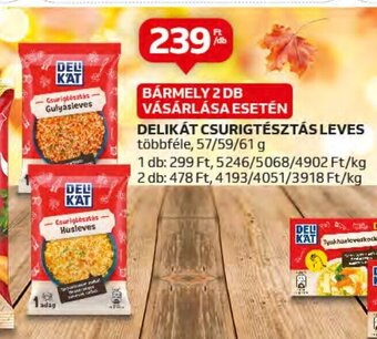 Auchan DELIKÁT CSURIGTÉSZTÁS LEVES 57 - 61 g ajánlat