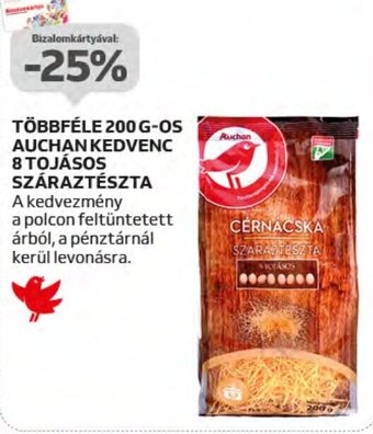 Auchan TÖBBFÉLE 200 G-OS AUCHAN KEDVENC 8 TOJÁSOS SZÁRAZTÉSZTA ajánlat