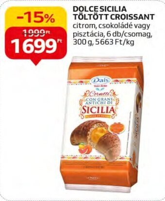 Auchan DOLCE SICILIA TÖLTÖTT CROISSANT 6 db ajánlat