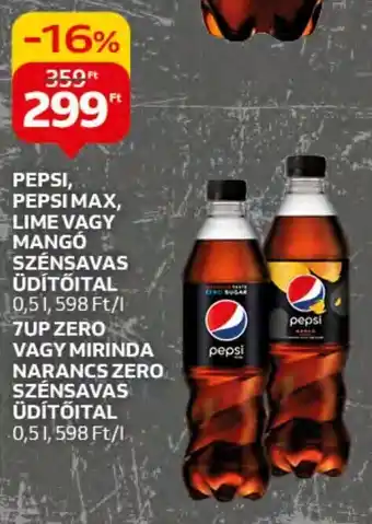 PEPSI, PEPSI MAX, LIME stb. 0,5 l
