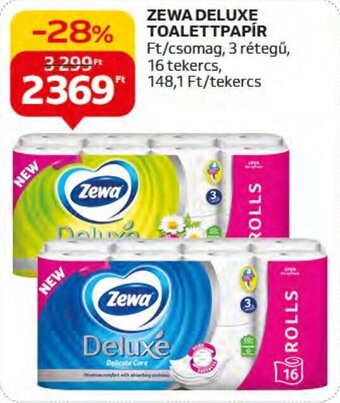 Auchan ZEWA DELUXE TOALETTPAPÍR 16 tekercs ajánlat