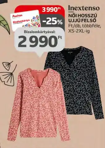 Auchan Inextenso NŐI HOSSZÚ UJJÚ FELSŐ 1 db ajánlat