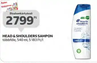 Auchan HEAD & SHOULDERS SAMPON 540 ml ajánlat