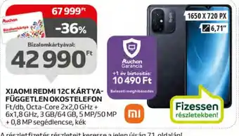 Auchan XIAOMI REDMI 12C KÁRTYAFÜGGETLEN OKOSTELEFON 1 db ajánlat