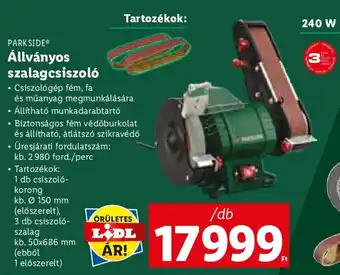 Lidl PARKSIDE Állványos szalagcsiszoló 1 db ajánlat