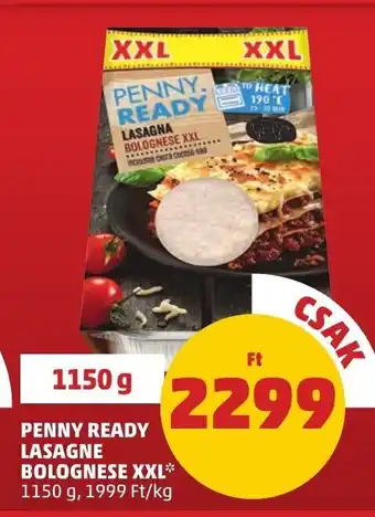 PENNY PENNY READY LASAGNE BOLOGNESE XXL 1150 g ajánlat