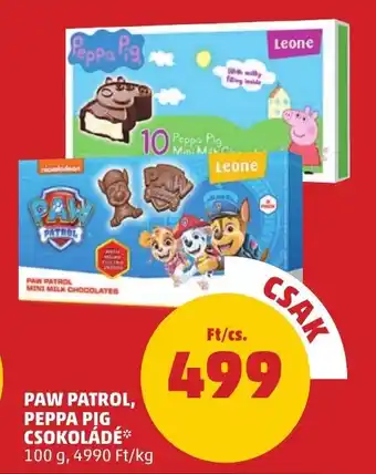 PAW PATROL, PEPPA PIG CSOKOLÁDÉ 100 g