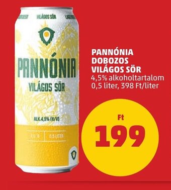 PENNY PANNÓNIA DOBOZOS VILÁGOS SÖR 0,5 l ajánlat