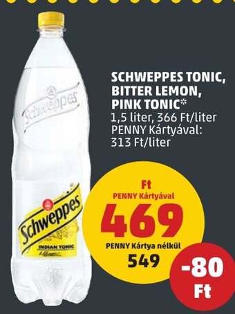 SCHWEPPES TONIC, BITTER LEMON, PINK TONIC 1,5 l