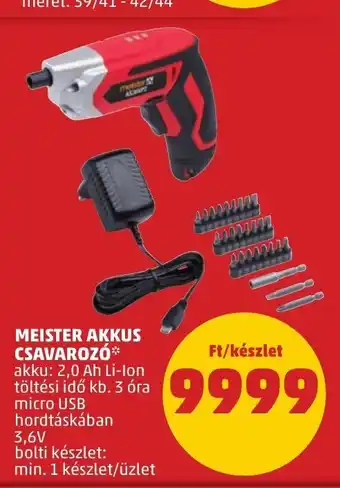 PENNY MEISTER AKKUS CSAVAROZÓ 1 készlet ajánlat