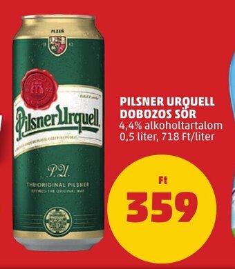 PENNY PILSNER URQUELL DOBOZOS SÖR 0,5 l ajánlat