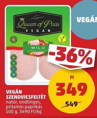PENNY VEGÁN SZENDVICSFELTÉT 100 g ajánlat