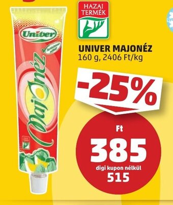 PENNY UNIVER MAJONÉZ 160 g ajánlat
