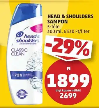PENNY HEAD & SHOULDERS SAMPON 300 ml ajánlat