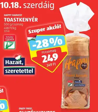 ALDI HAPPY HARVEST TOASTKENYÉR 500 g ajánlat