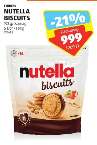ALDI FERRERO NUTELLA BISCUITS 193 g ajánlat
