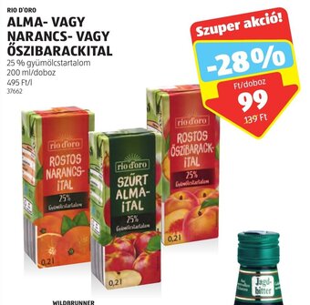 ALDI RIO D'ORO ALMA- VAGY NARANCS- stb. 200 ml ajánlat