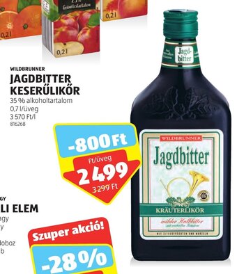 ALDI WILDBRUNNER JAGDBITTER KESERŰLIKŐR 0,7 l ajánlat
