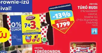 ALDI PÖTTYÖS TÚRÓ RUDI (7 + 3) x 35 g ajánlat