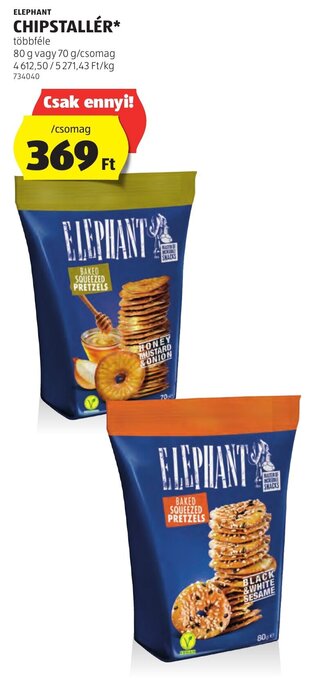 ALDI ELEPHANT CHIPSTALLÉR 80 / 70 g ajánlat