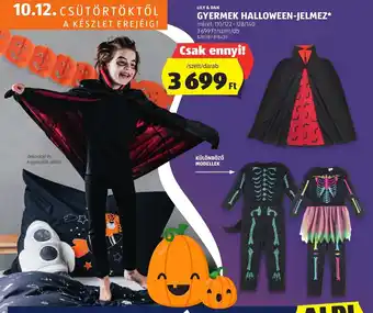 ALDI LILY & DAN GYERMEK HALLOWEEN-JELMEZ 1 szett ajánlat