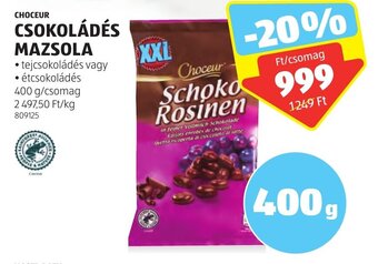 ALDI CHOCEUR CSOKOLÁDÉS MAZSOLA 400 g ajánlat