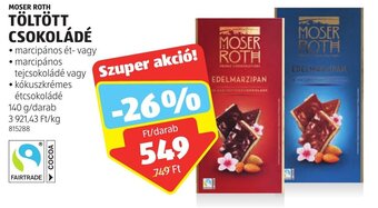 ALDI MOSER ROTH TÖLTÖTT CSOKOLÁDÉ 140 g ajánlat