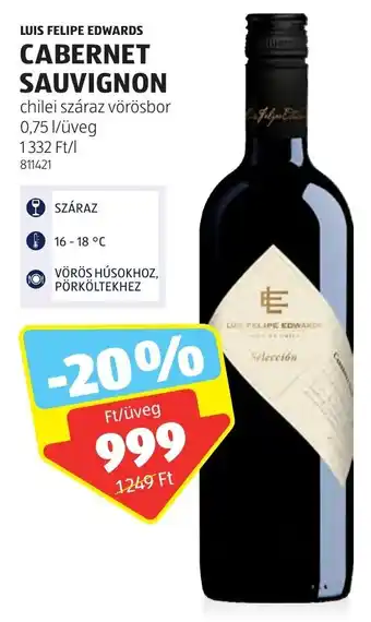 ALDI LUIS FELIPE EDWARDS CABERNET SAUVIGNON 0,75 l ajánlat