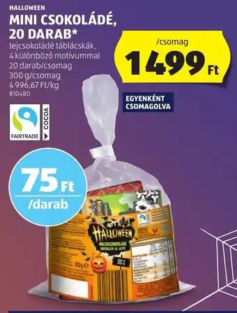 ALDI HALLOWEEN MINI CSOKOLÁDÉ 20 db ajánlat