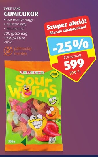 ALDI SWEET LAND GUMICUKOR 300 g ajánlat