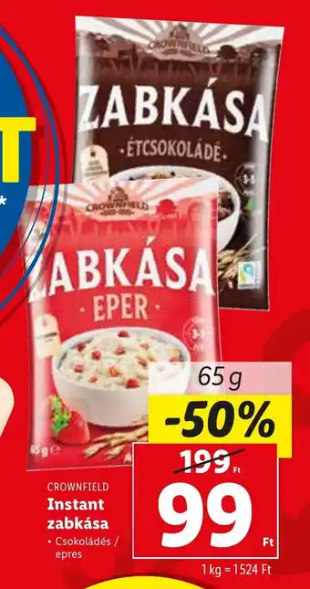 Lidl CROWNFIELD Instant zabkása 65 g ajánlat