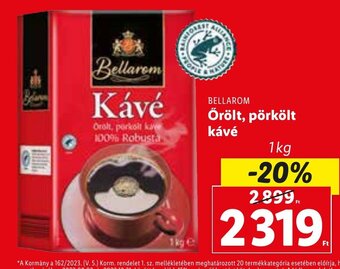 Lidl BELLAROM Őrölt, pörkölt kávé 1 kg ajánlat