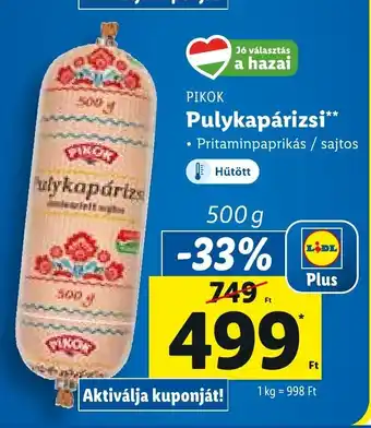 Lidl PIKOK Pulykapárizsi 500 g ajánlat