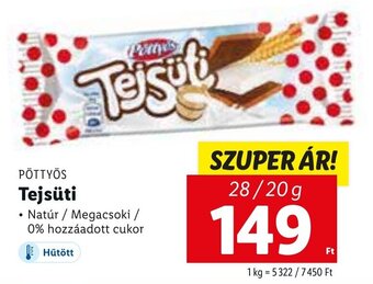 Lidl PÖTTYÖS Tejsüti 28 / 20 g ajánlat