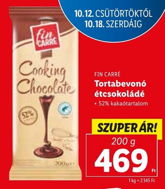 Lidl FIN CARRÉ Tortabevonó étcsokoládé 200 g ajánlat