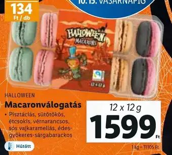 Lidl HALLOWEEN Macaronválogatás 12 x 12 g ajánlat