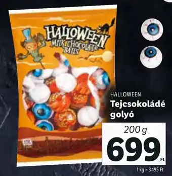 Lidl HALLOWEEN Tejcsokoládé golyó 200 g ajánlat