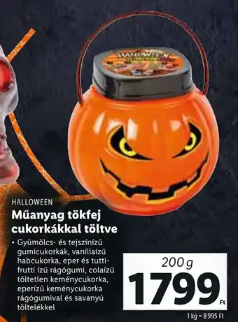 Lidl HALLOWEEN Műanyag tökfej cukorkákkal töltve 200 g ajánlat