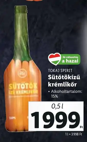 Lidl TOKAJ SPIRIT Sütőtökízű krémlikőr 0,5 l ajánlat