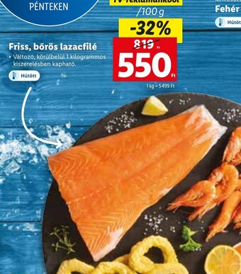Lidl Friss, bőrös lazacfilé 100 g ajánlat