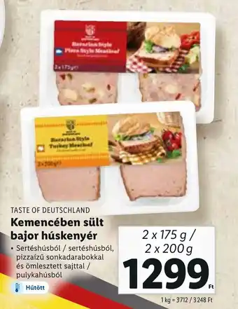 Lidl TASTE OF DEUTSCHLAND Kemencében sült bajor húskenyér 2 x 200g ajánlat