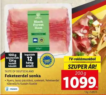 Lidl TASTE OF DEUTSCHLAND Feketeerdei sonka 200g ajánlat