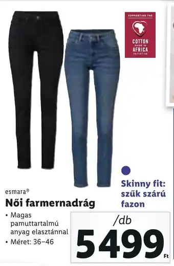Lidl esmara Női farmernadrág 36-46 ajánlat