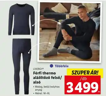 Lidl LIVERGYⓇ Férfi thermo aláöltöző felső alsó M-XL ajánlat