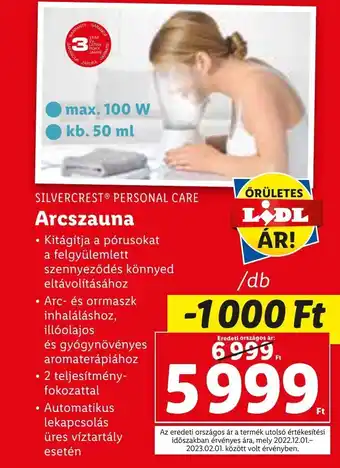 Lidl SILVERCREST PERSONAL CARE Arcszauna ajánlat